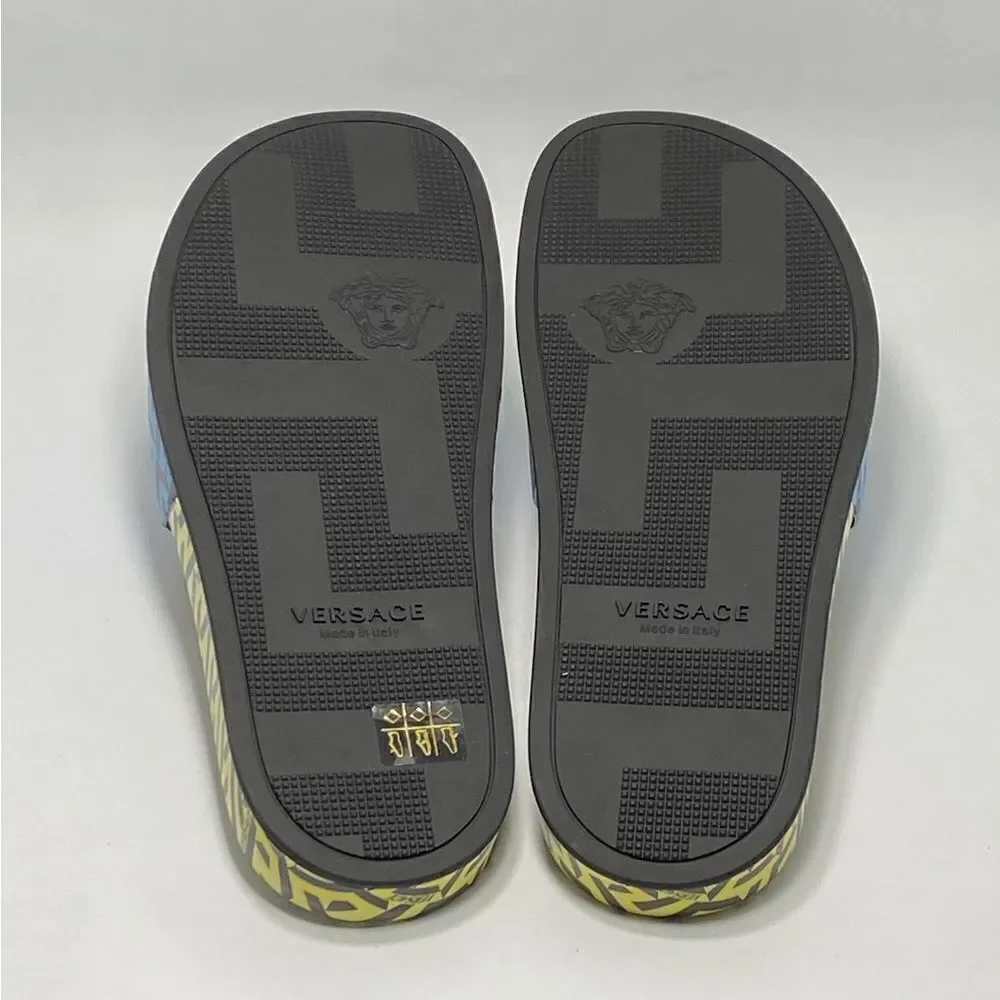 Versace Greca Monogram Flap Sandals size 43/ us size 10